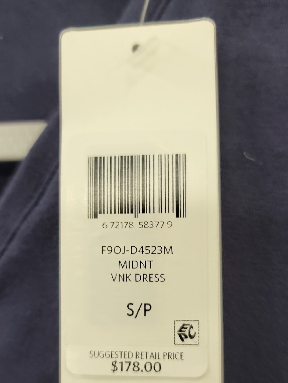 Eileen Fisher Nwt Organic Cotton Stretch V-Neck Dress Size Small - Picture 9 of 11
